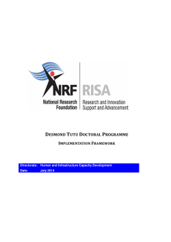 Desmond Tutu Doctoral Programme Implementation Framework