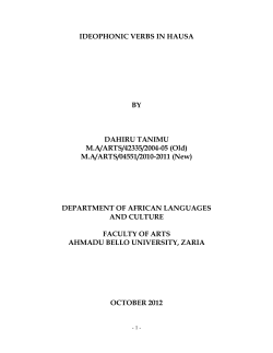 IDEOPHONIC VERBS IN HAUSA