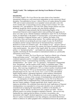 1 Martin Ceadel, `The Ambiguous and Altering Great Illusion of