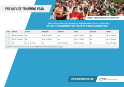 PRE NOVICE TRaININg PlaN - The Windsor Half Marathon