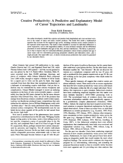 Creative Productivity: A Predictive and Explanatory Model of Career