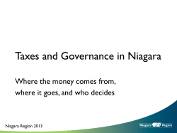 Taxes and Governance in Niagara