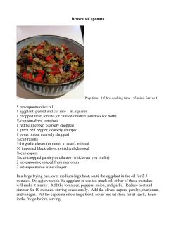 Brusca`s Caponata 5 tablespoons olive oil 1 eggplant, peeled and