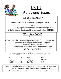 Acids and Bases - Northern Highlands