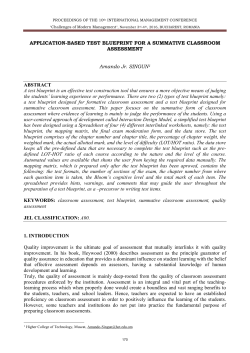 APPLICATION-BASED TEST BLUEPRINT FOR A SUMMATIVE