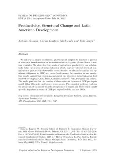 Productivity, Structural Change and Latin American Development