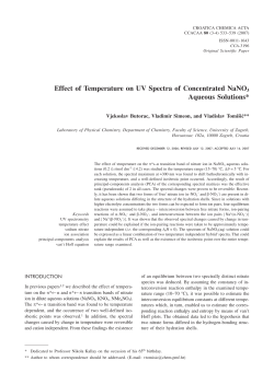 Effect of Temperature on UV Spectra of Concentrated NaNO3
