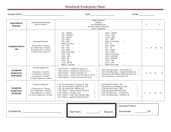 Notebook Evaluation Sheet