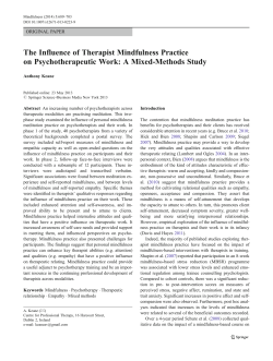 The Influence of Therapist Mindfulness Practice on