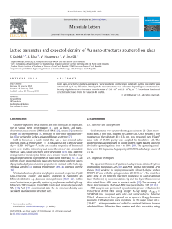 Lattice parameter and expected density of Au nano