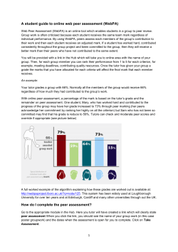 A student guide to online web peer assessment