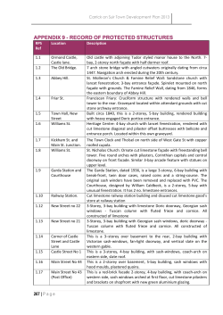 APPENDIX 9 - RECORD OF PROTECTED STRUCTURES