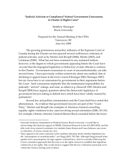 Judicial Activism or Compliance? Federal Government Concessions