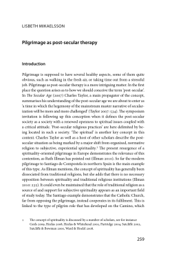 Pilgrimage as post