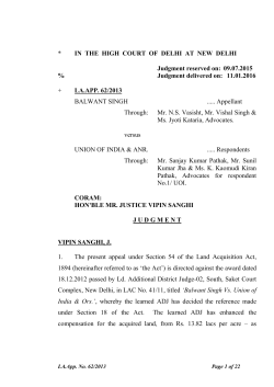 * IN THE HIGH COURT OF DELHI AT NEW DELHI Judgment