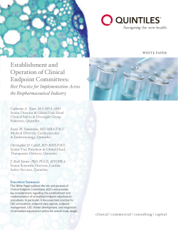 Establishment and Operation of Clinical Endpoint Committees: