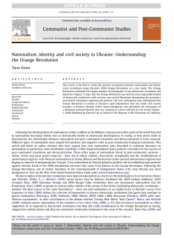 Nationalism, identity and civil society in Ukraine: Understanding the