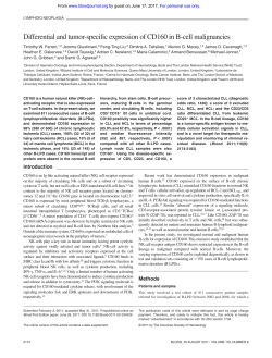 Differential and tumor-specific expression of CD160 in B