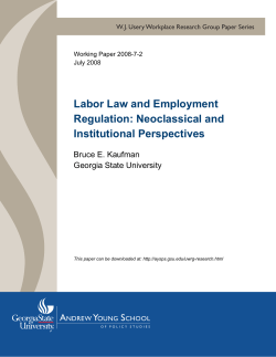 Labor Law and Employment Regulation