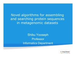 Novel algorithms for assembling and searching protein sequences