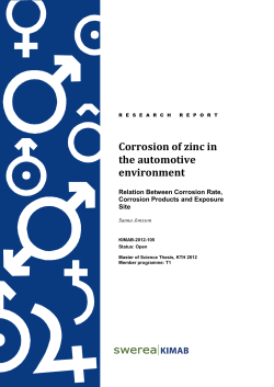 Corrosion of zinc in the automotive environment