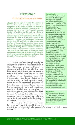 TO BE THOUGHTFUL OF THE OTHER