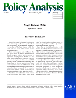 Iraq`s Odious Debts
