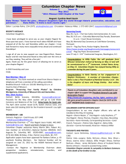 Columbian Chapter News - Missouri State Society Daughters of the