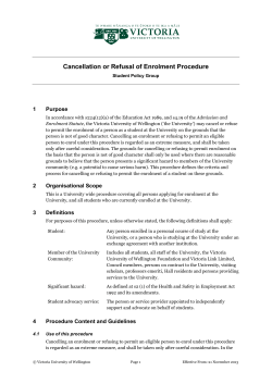 Cancellation or Refusal of Enrolment Procedure