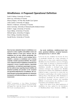 Mindfulness: A Proposed Operational Definition