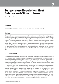 Temperature Regulation, Heat Balance and Climatic Stress