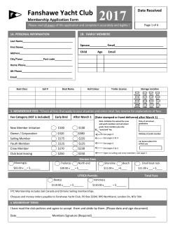 2017 Application Form - Fanshawe Yacht Club and Sailing School