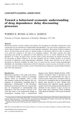 Toward a behavioral economic understanding of drug dependence