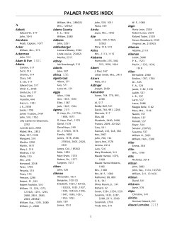 palmer papers index