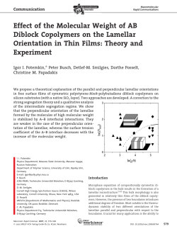 Effect of the Molecular Weight of AB Diblock Copolymers on the