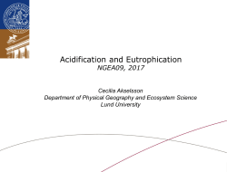 Acidification and eutrophication - Department of Physical Geography