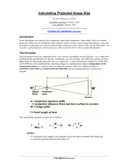 Calculating Projected Image Size