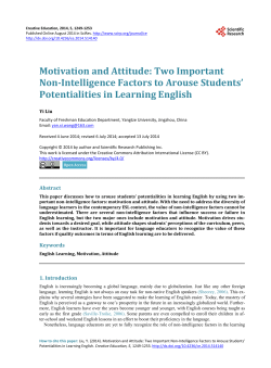 Motivation and Attitude: Two Important Non