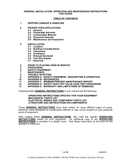 general installation, operation and maintenance