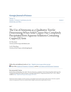 The Use of Ammonia as a Qualitative Test for Determining When