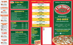 sUbs FIsh FRY sALADs DesseRts