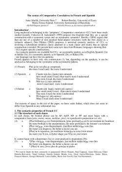 The syntax of Comparative Correlatives in French and Spanish
