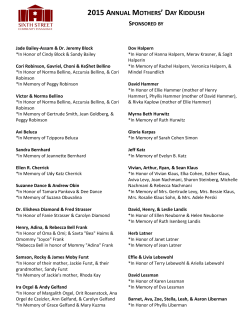 2015 annual mothers` day kiddush