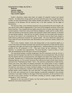 String Quartet in C Major, Op. 20, No. 2 Joseph Haydn Moderato