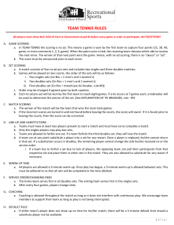 team tennis rules - UGA Recreational Sports