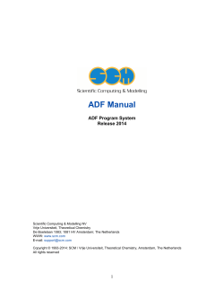 SCM: ADF Manual - ADF Modeling Suite