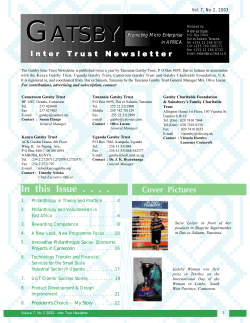 country initiatives - Tanzania Gatsby Trust