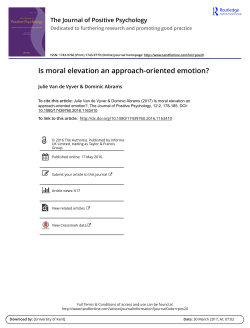 Is moral elevation an approach-oriented emotion?