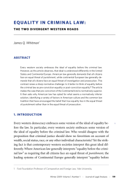 Equality in Criminal law - Oxford Academic