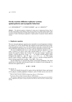 On the reaction&ndash;diffusion replicator systems: spatial patterns and